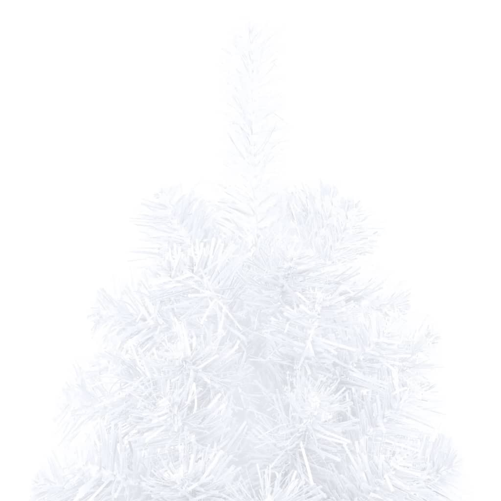 vidaXL Kunstkerstboom met verlichting en kerstballen half 210 cm wit