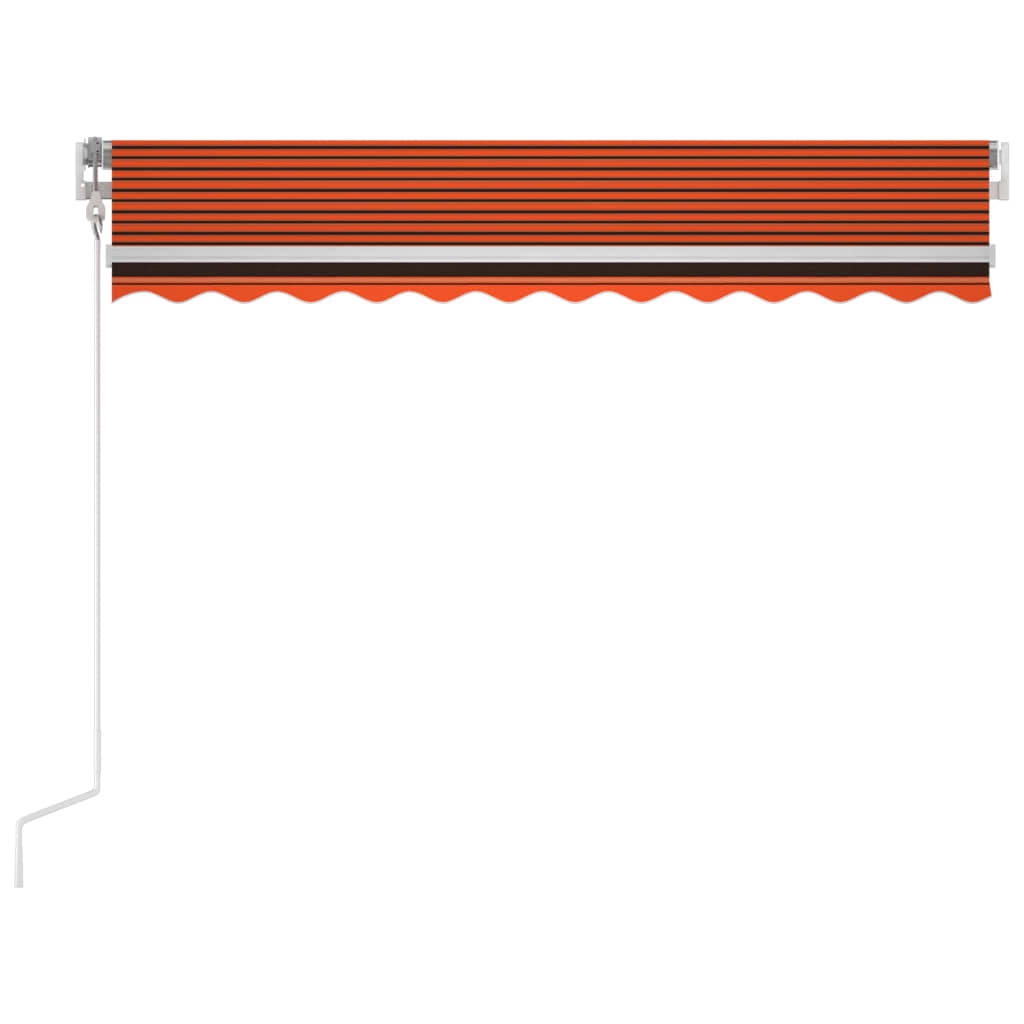 vidaXL Luifel automatisch met LED windsensor 300x250 cm oranje bruin
