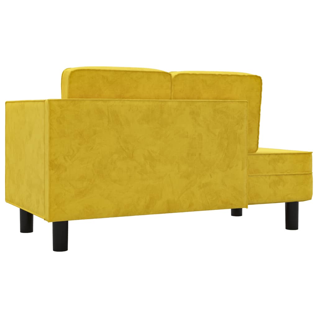 vidaXL Chaise longue met kussens en bolster fluweel geel