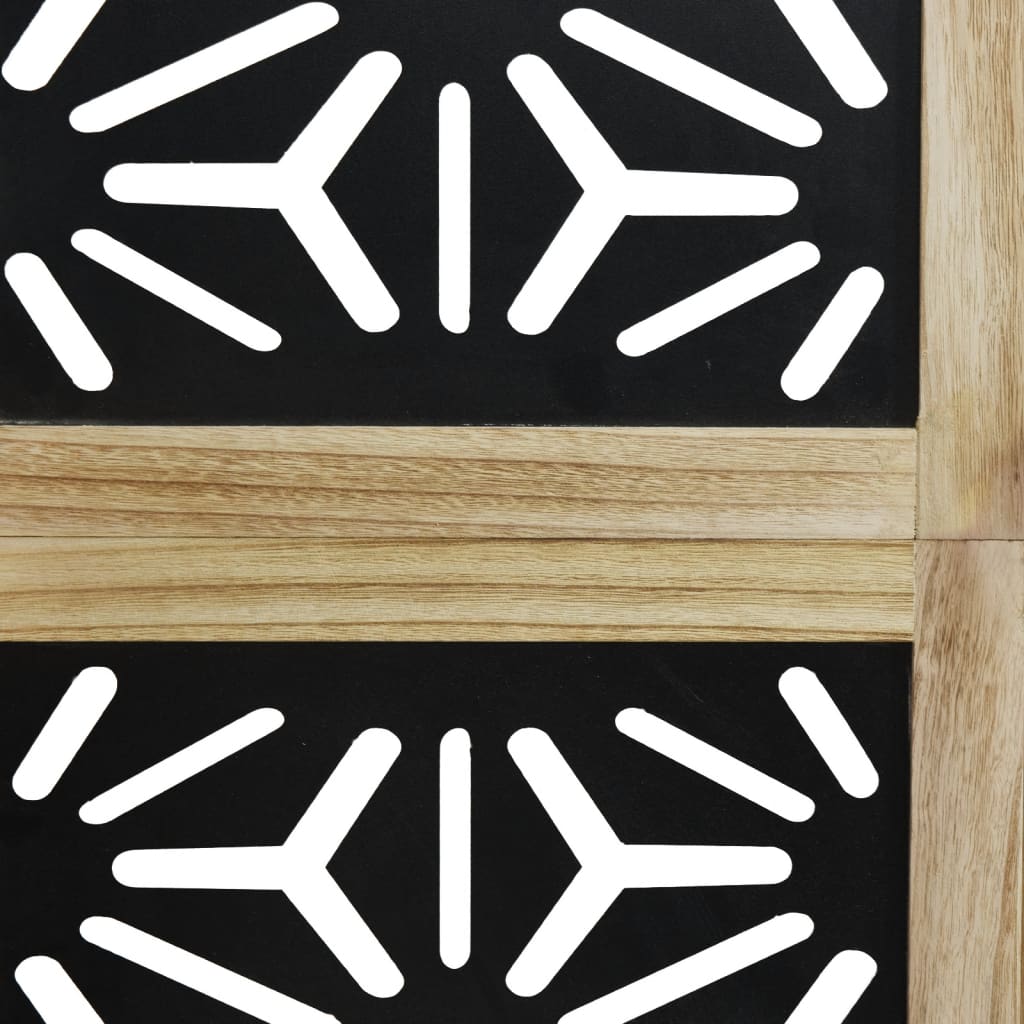 vidaXL Kamerscherm met 3 panelen massief paulowniahout zwart