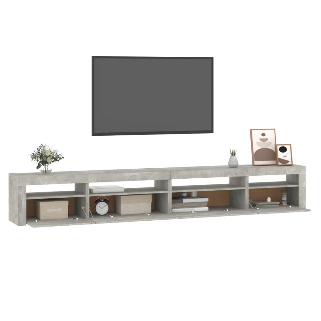 vidaXL Tv-meubel met LED-verlichting 270x35x40 cm betongrijs