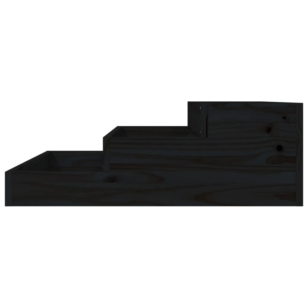 vidaXL Plantenbak 78x78x27 cm massief grenenhout zwart