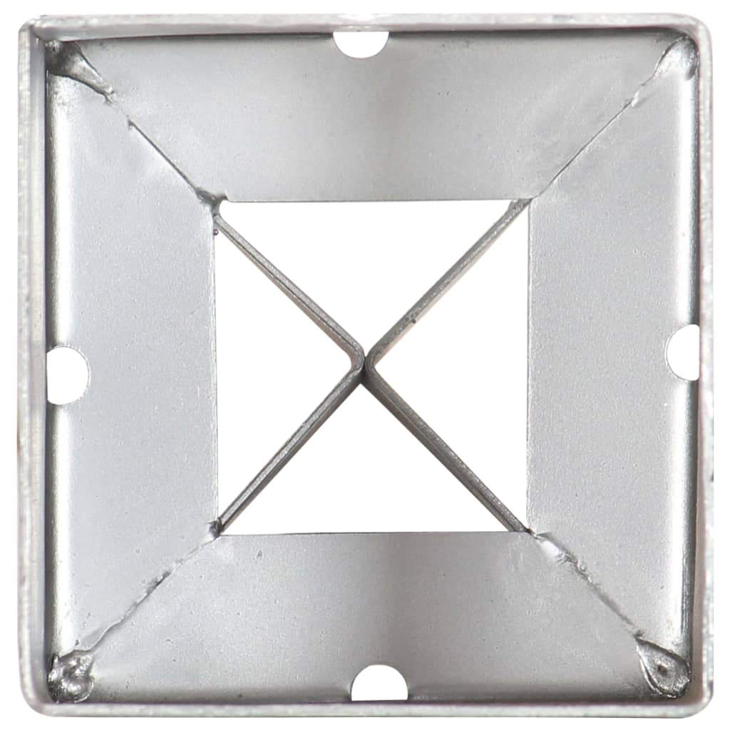 vidaXL Grondpinnen 6 st 9x9x75 cm gegalvaniseerd staal zilverkleurig