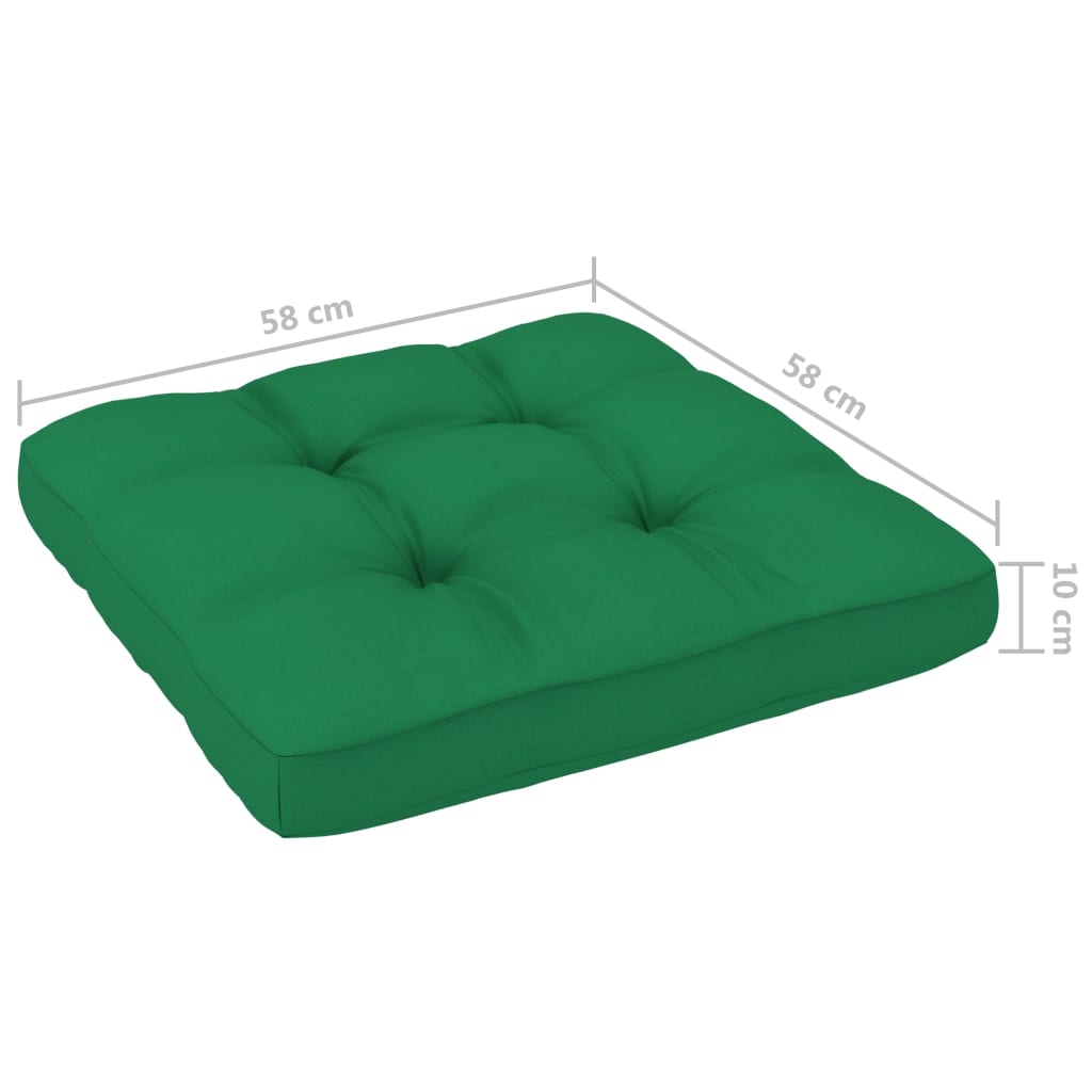 vidaXL 4-delige Loungeset pallet met kussens groen geïmpregneerd hout