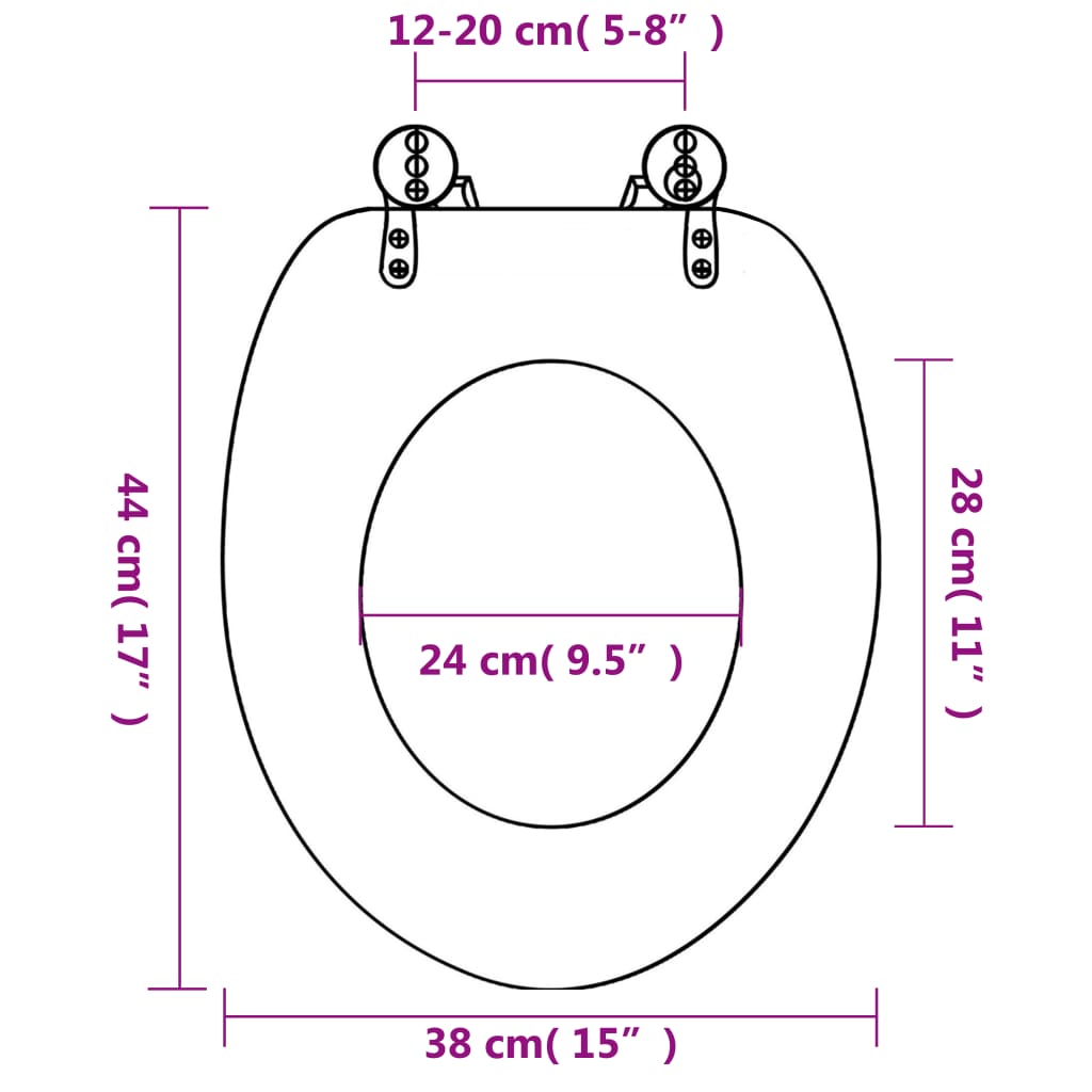 vidaXL Toiletbril met soft-close deksel zeester MDF