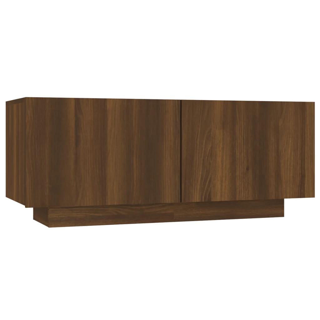vidaXL Tv-meubel 100x35x40 cm bewerkt hout bruin eikenkleur