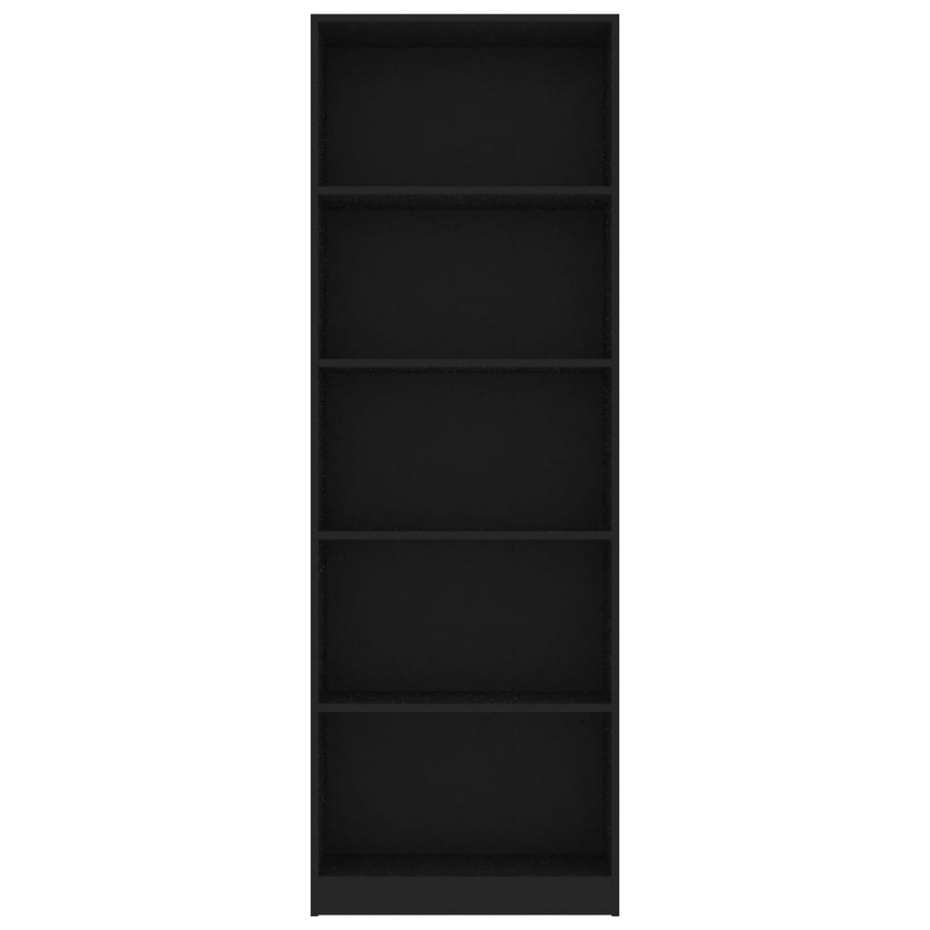 vidaXL Boekenkast met 5 schappen 60x24x175 cm bewerkt hout zwart