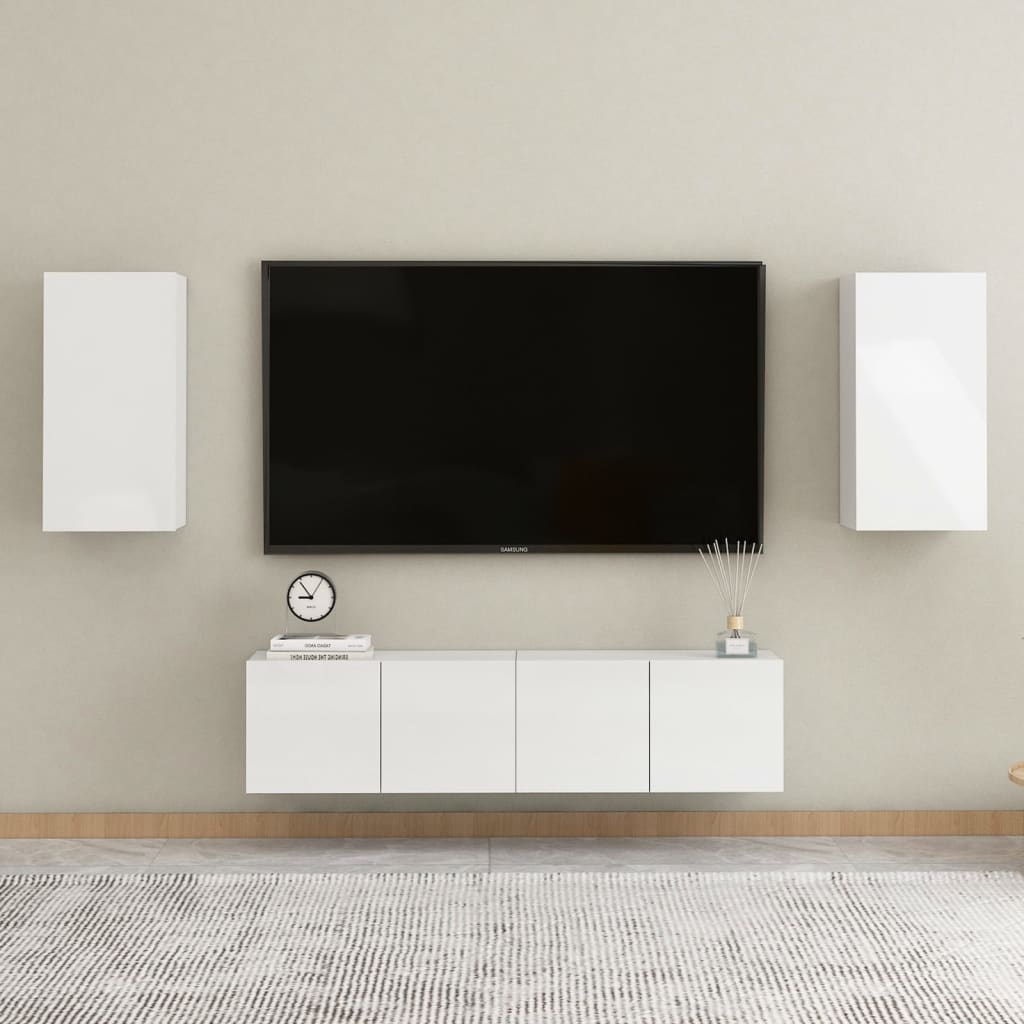vidaXL Tv-meubel 30,5x30x60 cm spaanplaat hoogglans wit