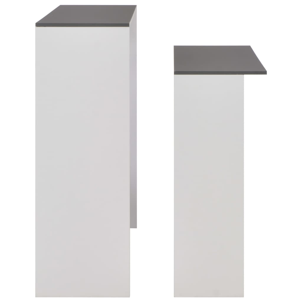 vidaXL Bartafel met 2 tafelbladen 130x40x120 cm wit en grijs