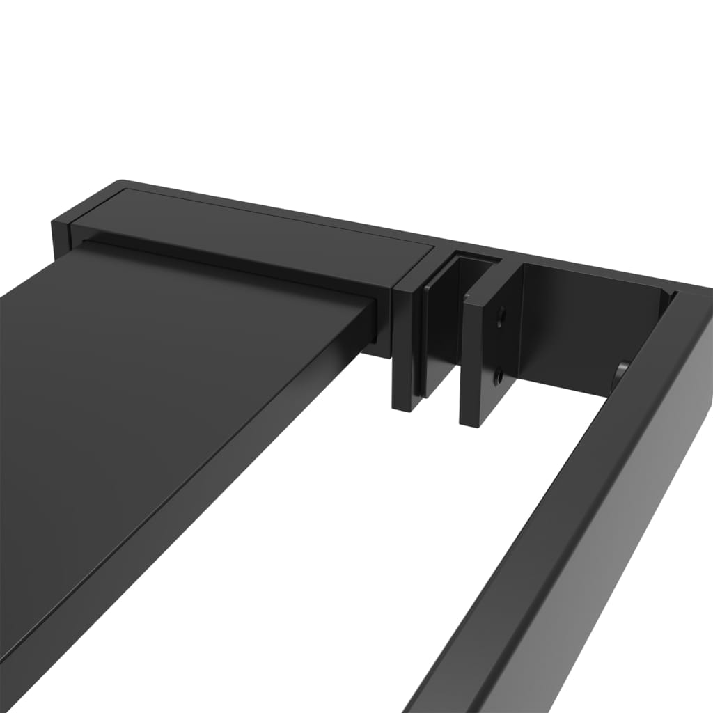vidaXL Doucheschap voor inloopdouchewand 90 cm aluminium zwart