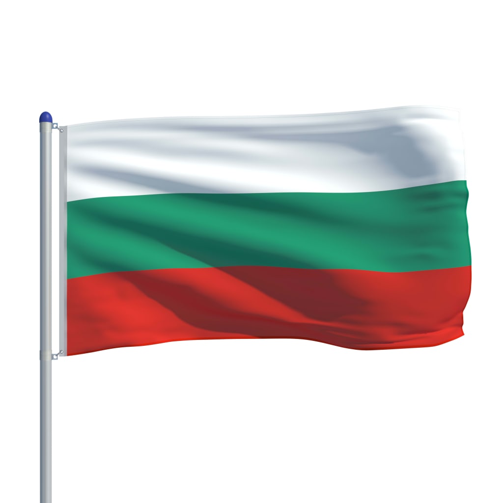 vidaXL Vlag met vlaggenmast Bulgarije 6 m aluminium