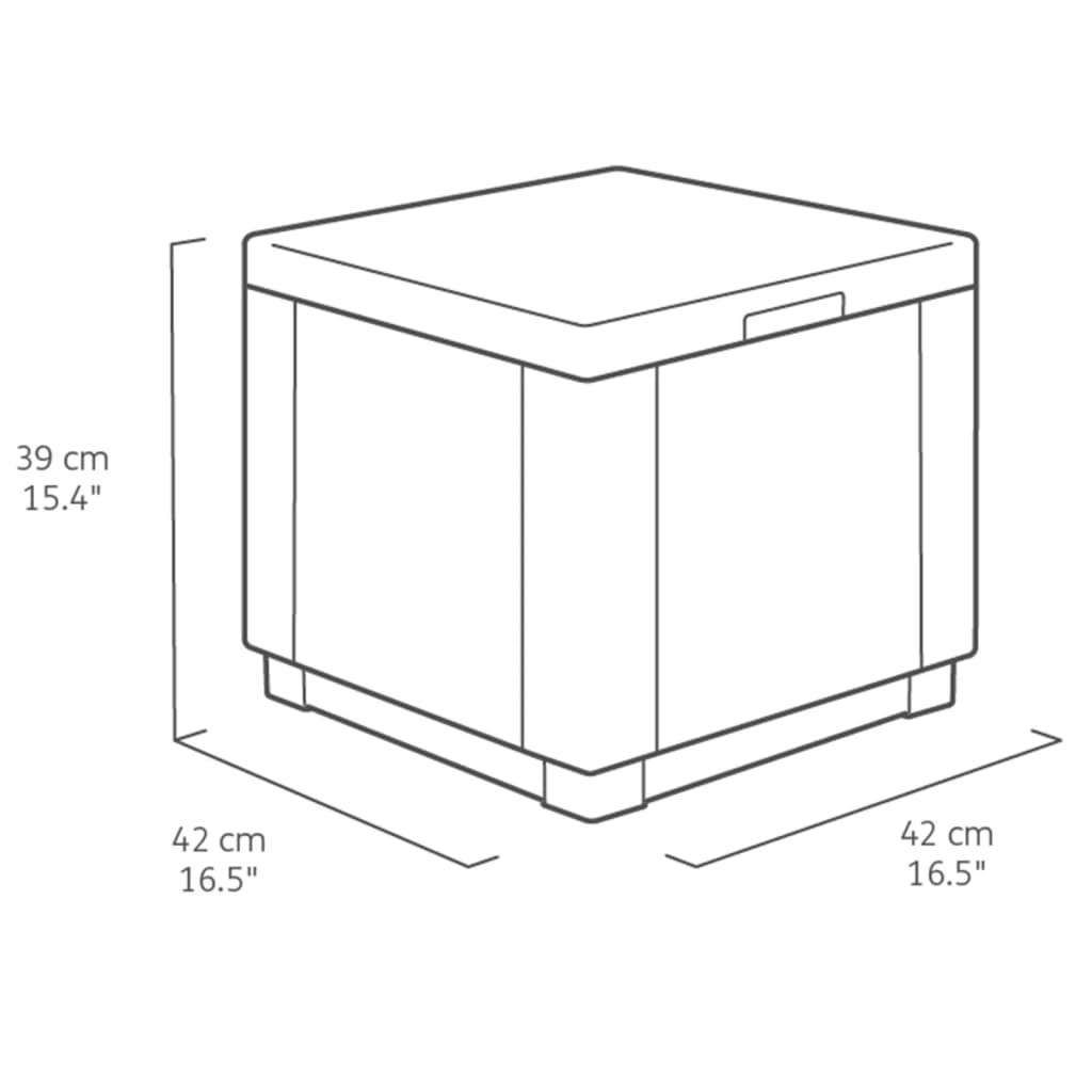 Keter Opbergpoef kubusvormig grafietkleurig 213816