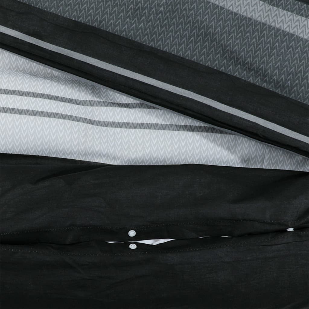 vidaXL Dekbedovertrekset 240x220 cm katoen zwart en wit
