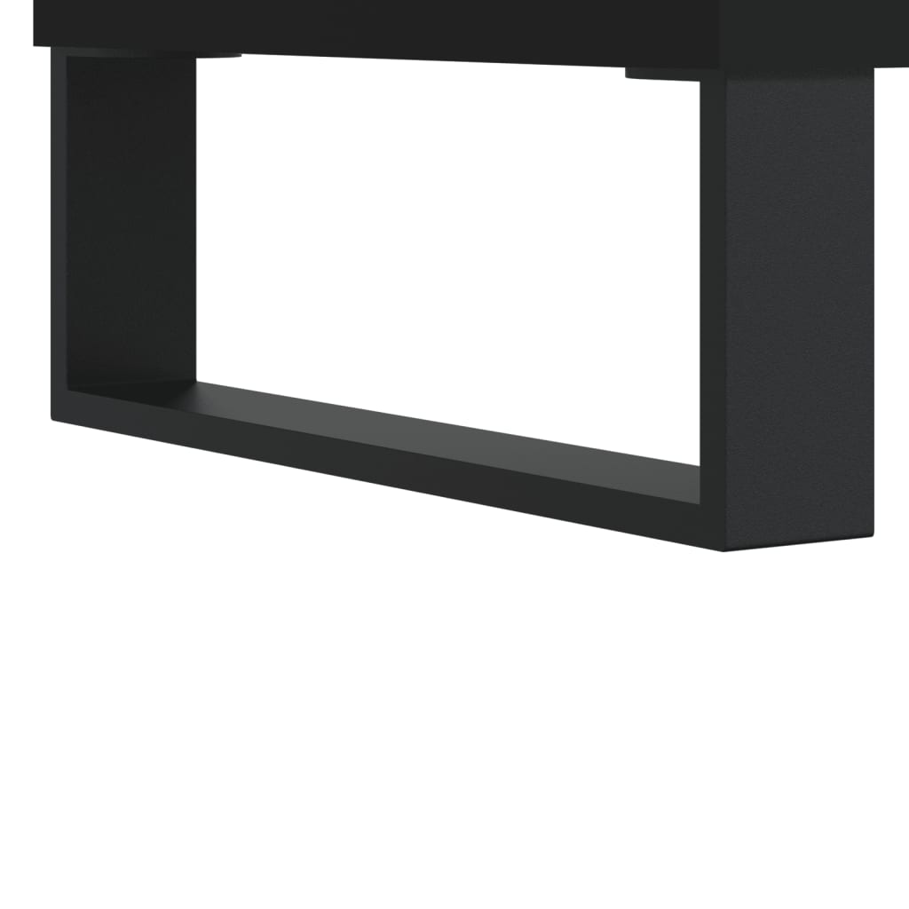 vidaXL Hoge kast 69,5x31x115 cm bewerkt hout zwart