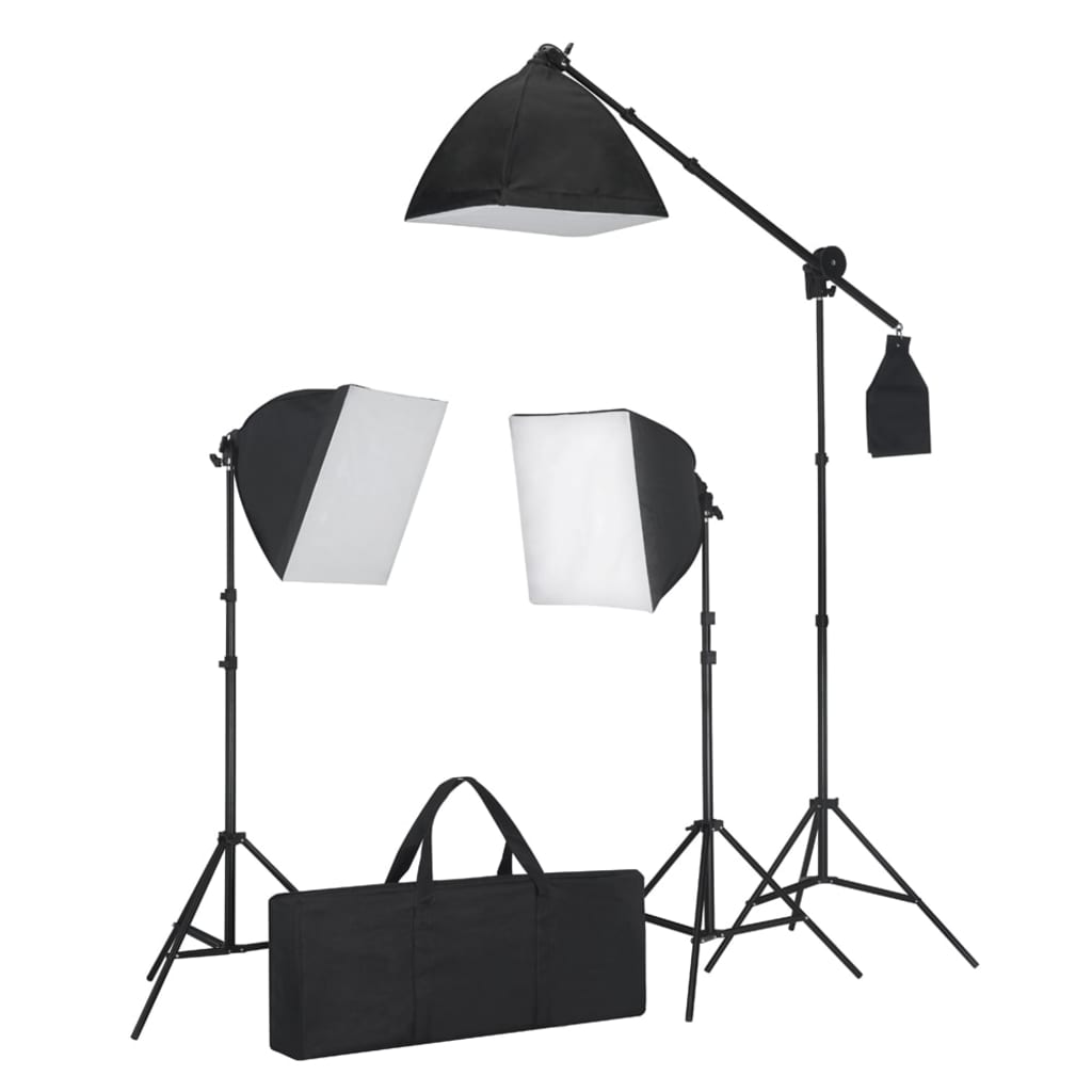 vidaXL Verlichtingsset met 3 fotolampen met statief en softbox
