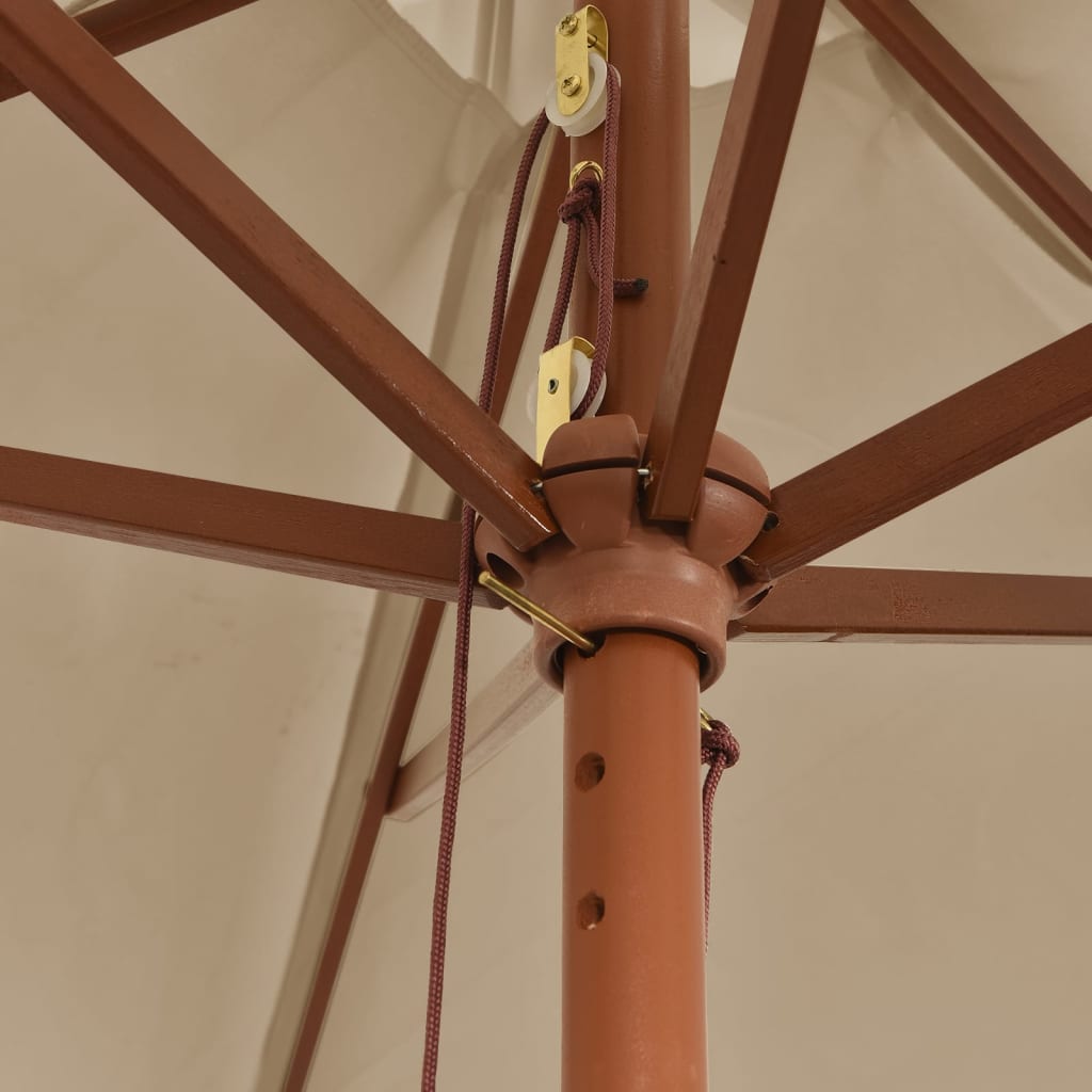 vidaXL Parasol met houten paal 299x240 cm taupe