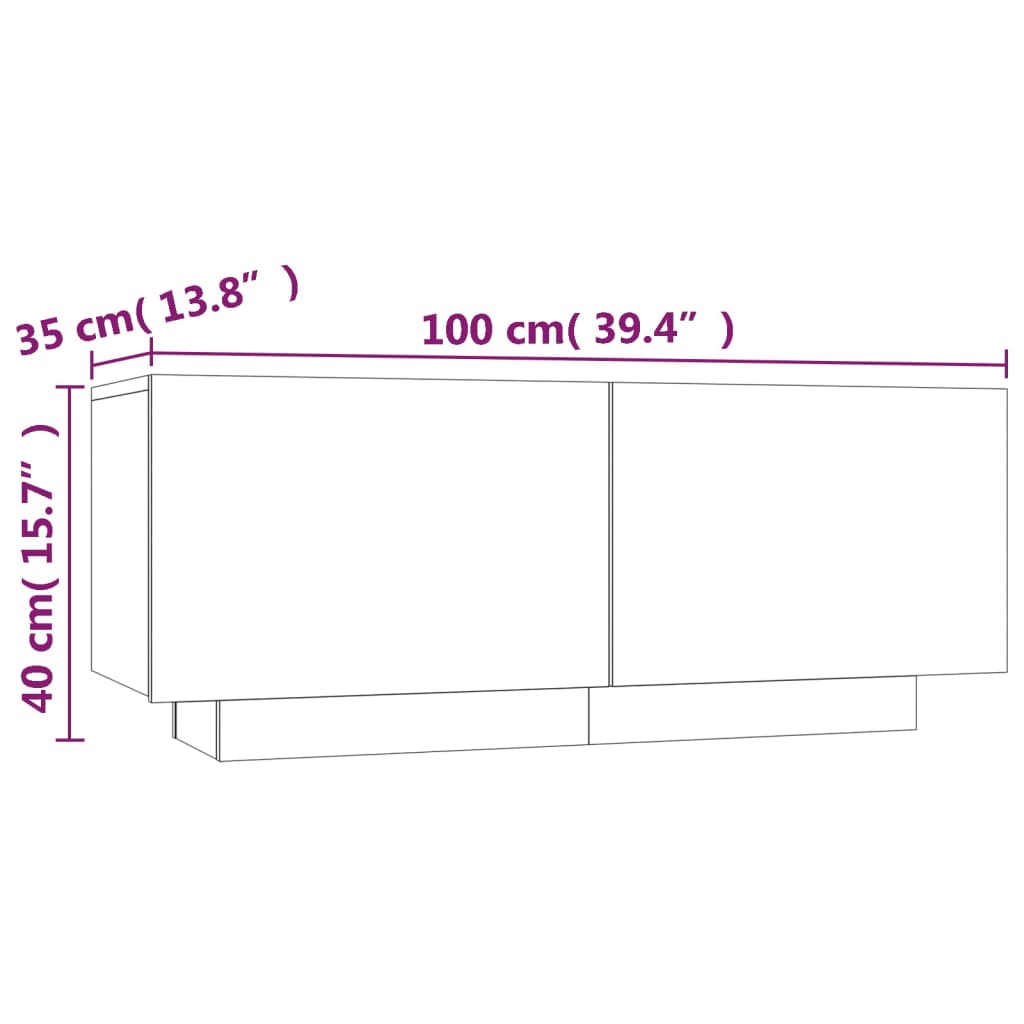vidaXL Tv-meubel 100x35x40 cm bewerkt hout bruineikenkleurig
