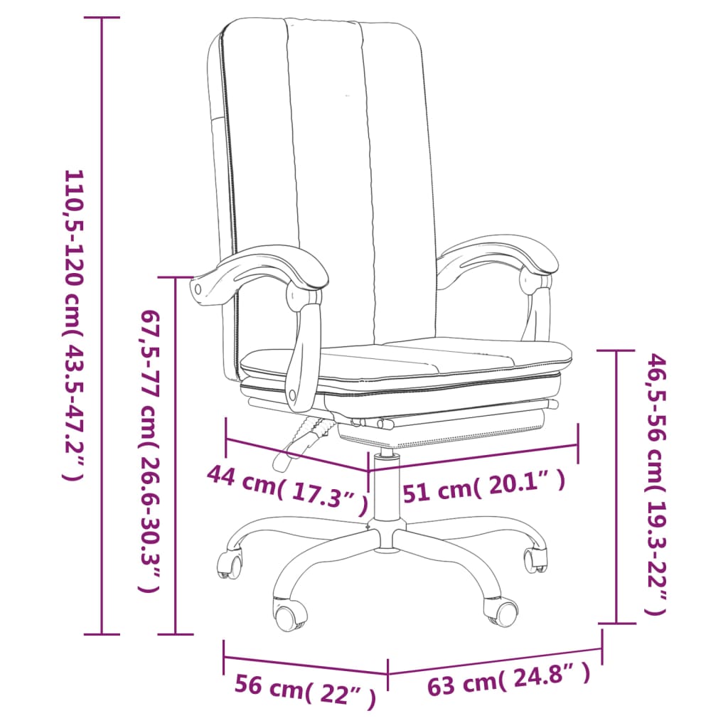 vidaXL Kantoorstoel verstelbaar stof lichtgrijs