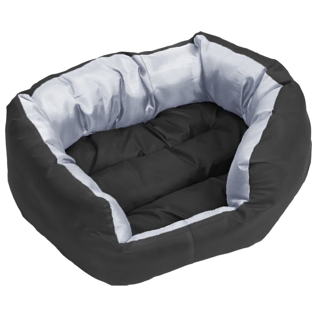 vidaXL Hondenkussen omkeerbaar en wasbaar 65x50x20 cm grijs en zwart