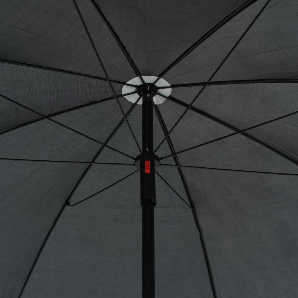 vidaXL Tuinbank 2-zits met kussens en parasol poly rattan grijs