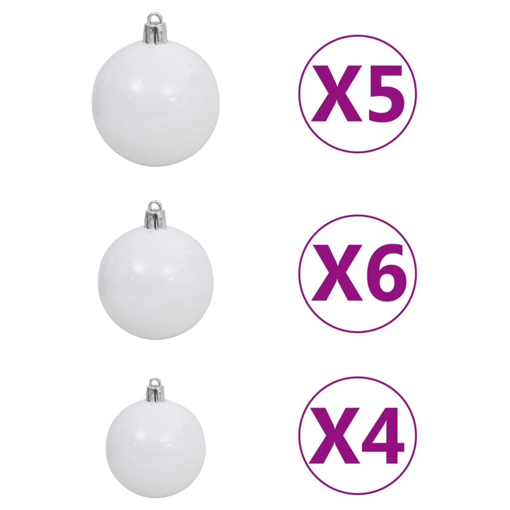 vidaXL Kunstkerstboom met verlichting en kerstballen 65 cm wit