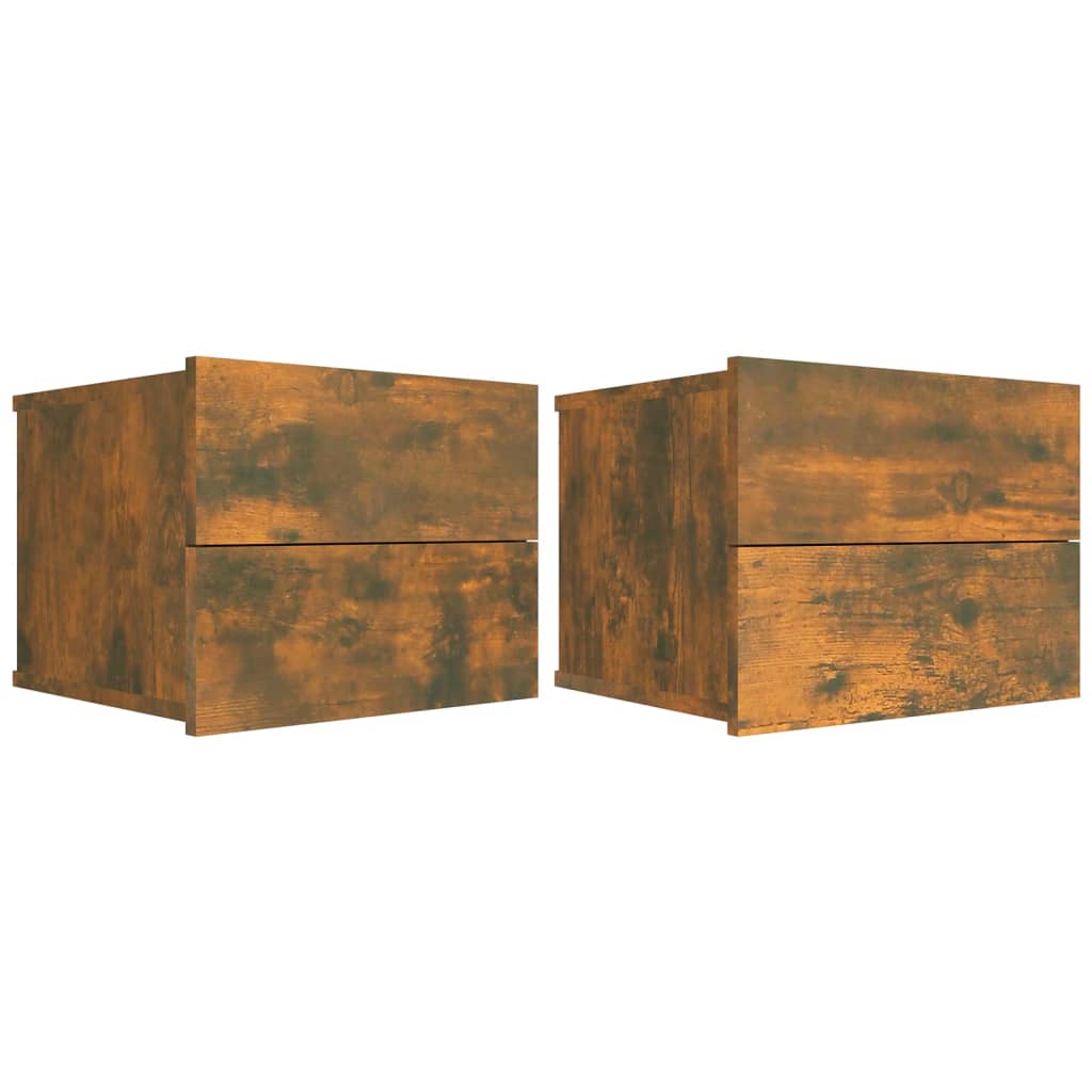 vidaXL Nachtkastjes 2 st 40x30x30 cm bewerkt hout gerookt eikenkleurig