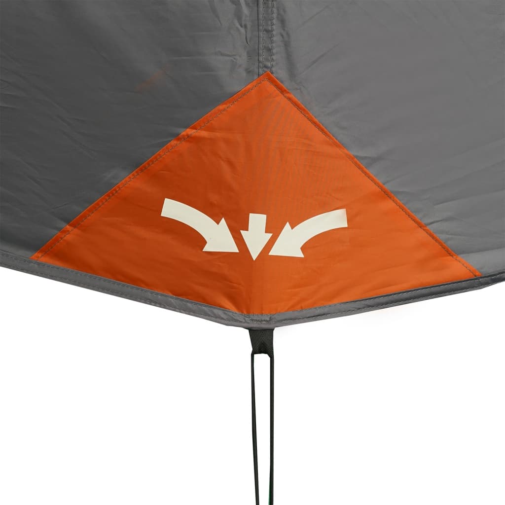 vidaXL Tent 6-persoons waterdicht snelontgrendeling grijs en oranje
