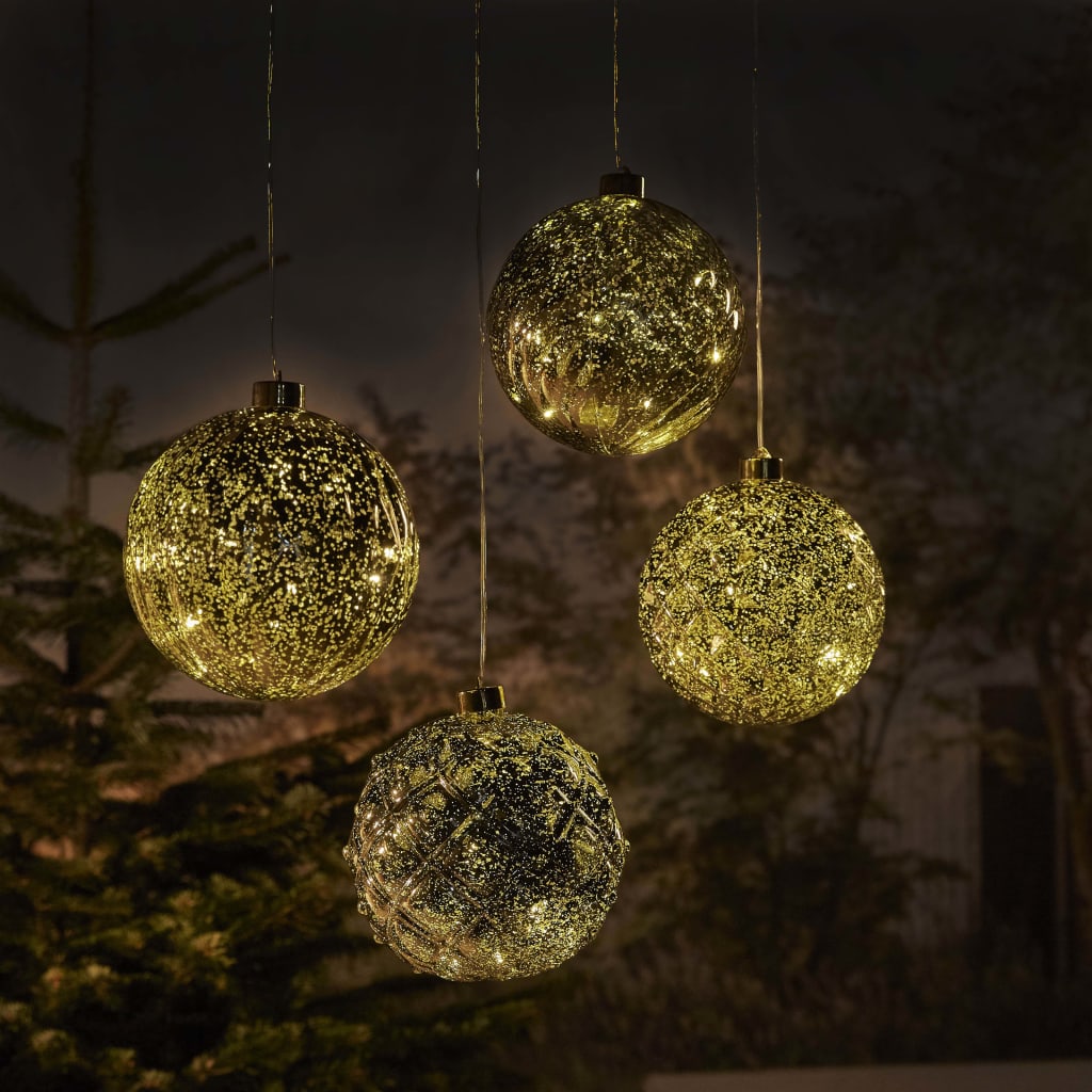 Luxform Hanglamp op batterijen Ball Swirl LED goudkleurig