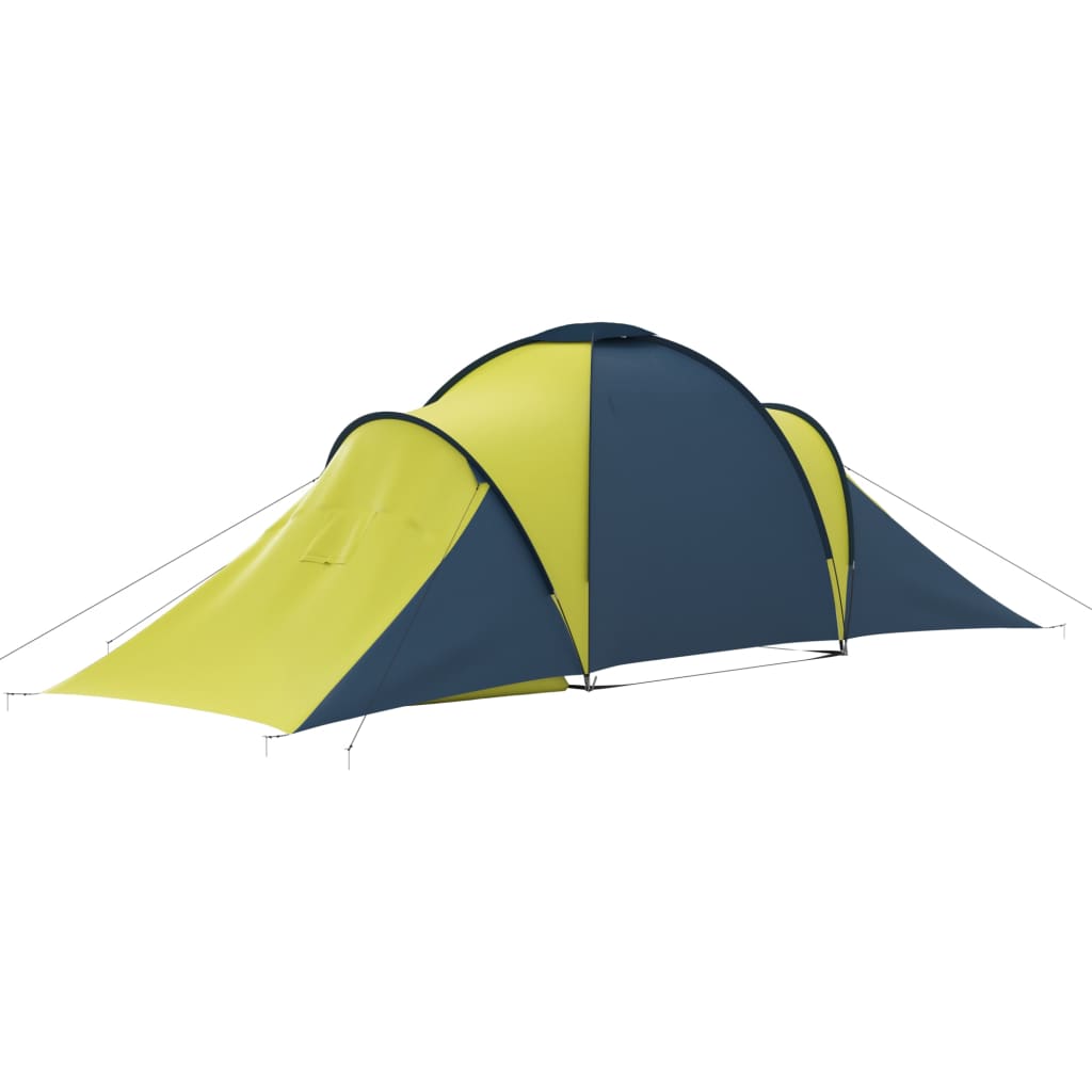 vidaXL Tent 6-persoons blauw en geel