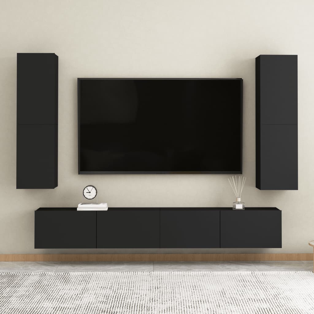 vidaXL Tv-meubel 30,5x30x110 cm spaanplaat zwart