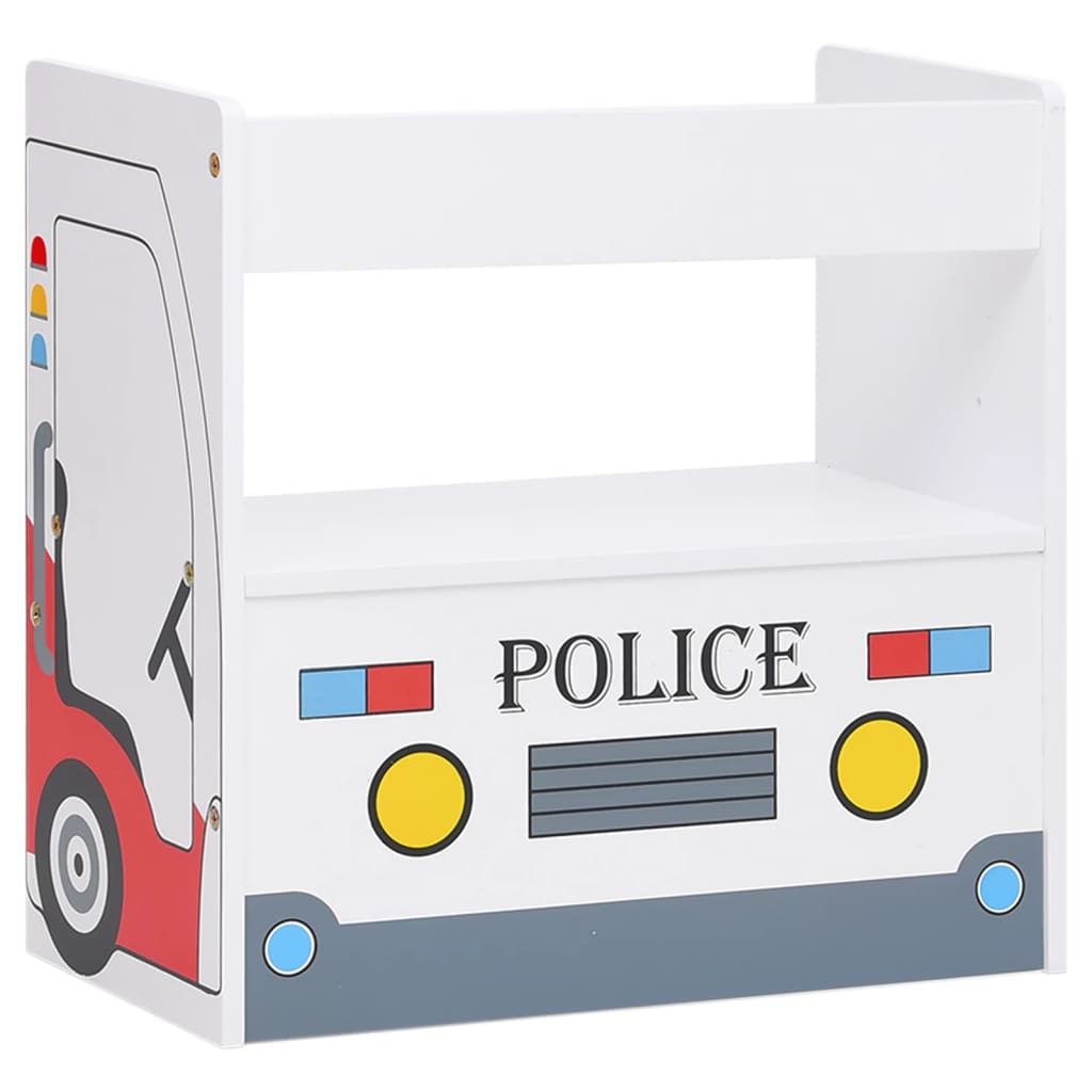 vidaXL 3-delige Kindertafel- en stoelenset politieauto-ontwerp MDF