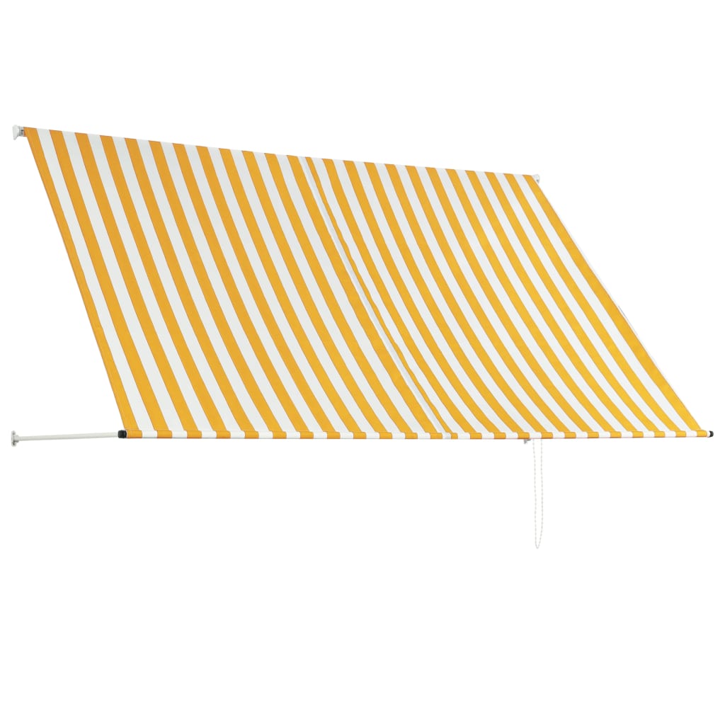 vidaXL Luifel uittrekbaar 250x150 cm geel en wit