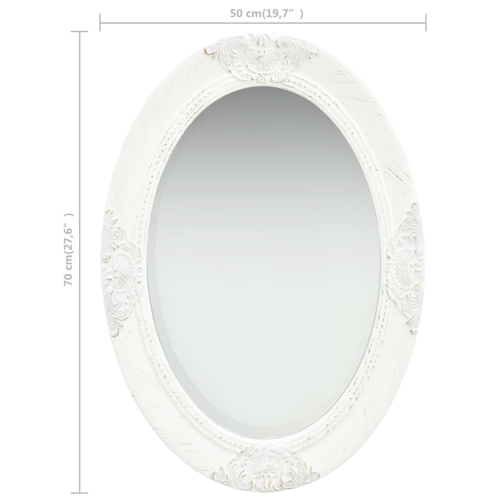 vidaXL Wandspiegel barok stijl 50x70 cm wit
