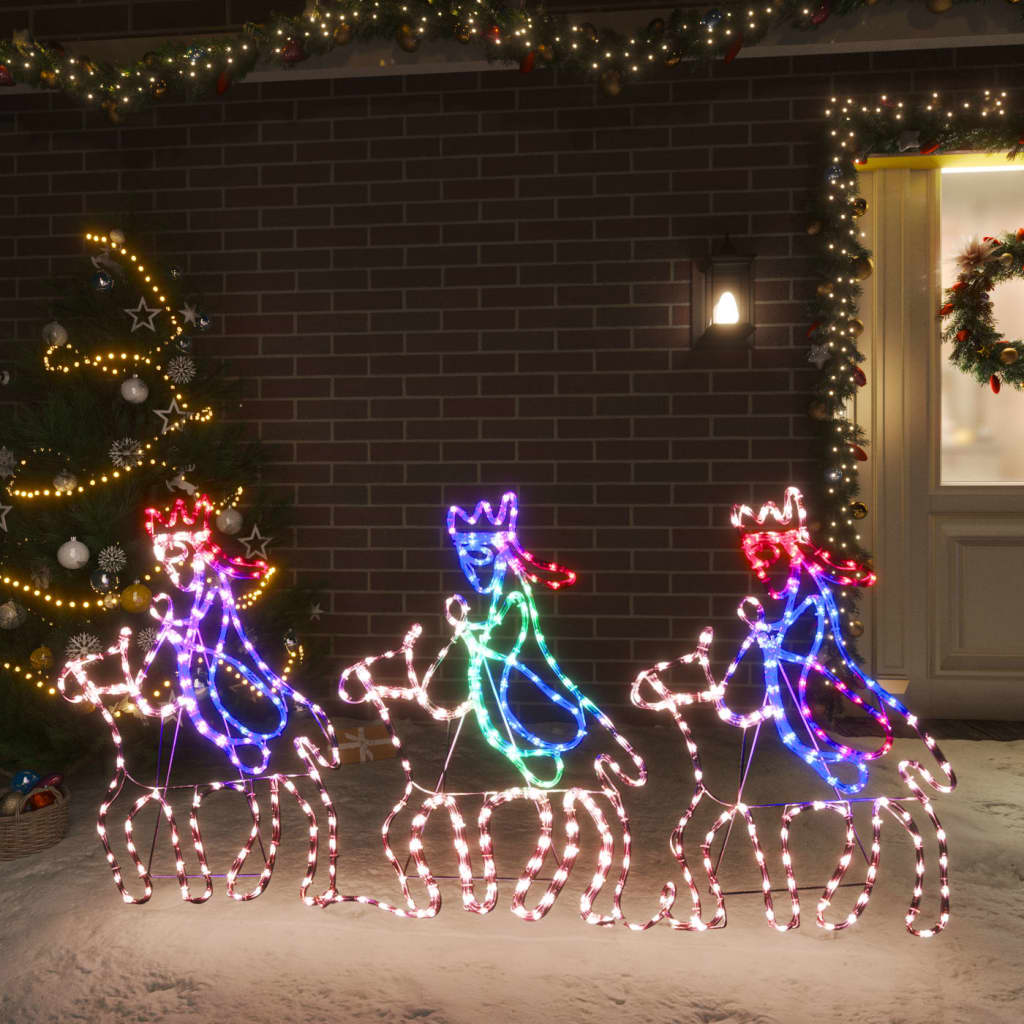 vidaXL Kerstfiguren drie wijzen met 504 LED's 70x50 cm