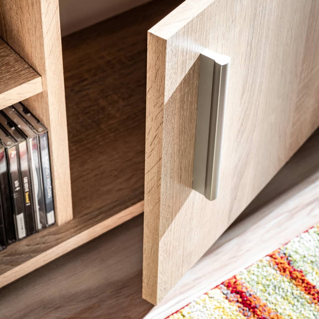 Tv-wandmeubel met LED-verlichting Sonoma eiken en wit – MaXXi meubels en woonaccessoires