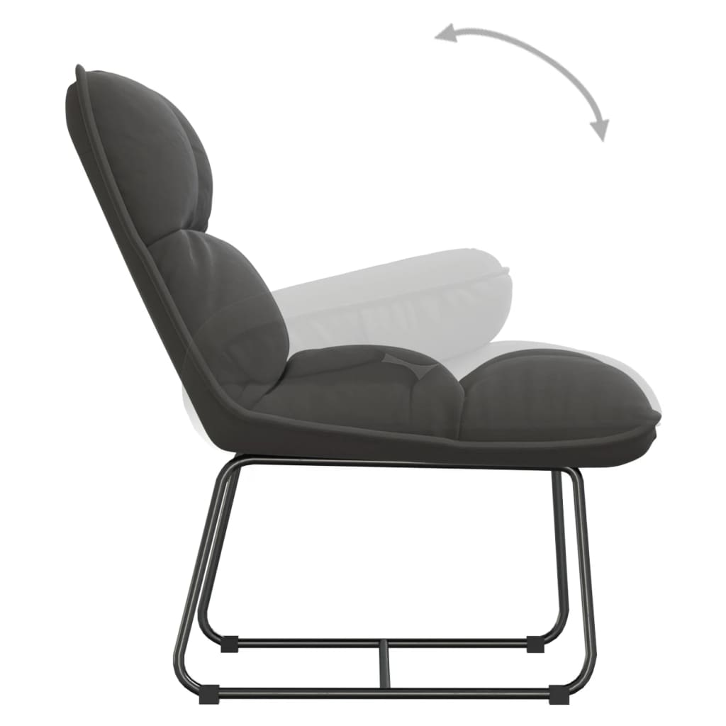 vidaXL Loungestoel met metalen frame fluweel donkergrijs