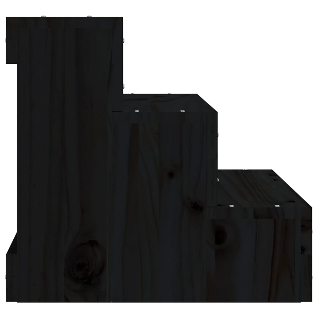 vidaXL Huisdierentrap 40x37,5x35 cm massief grenenhout zwart