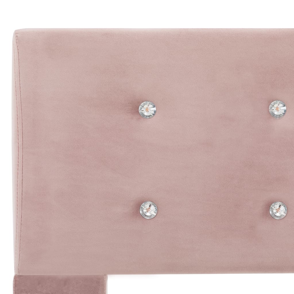 vidaXL Bed met traagschuim matras fluweel roze 180x200 cm