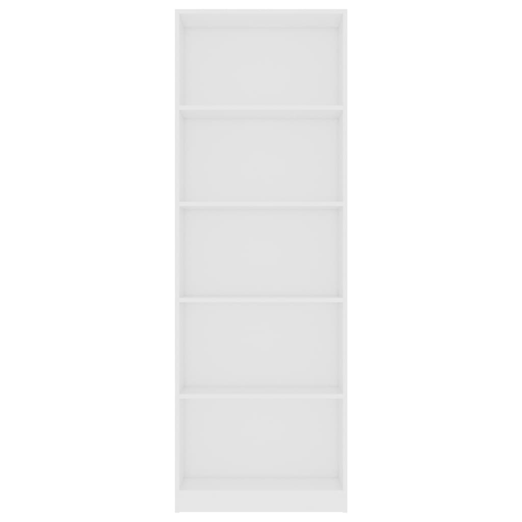 vidaXL Boekenkast met 5 schappen 60x24x175 cm bewerkt hout wit