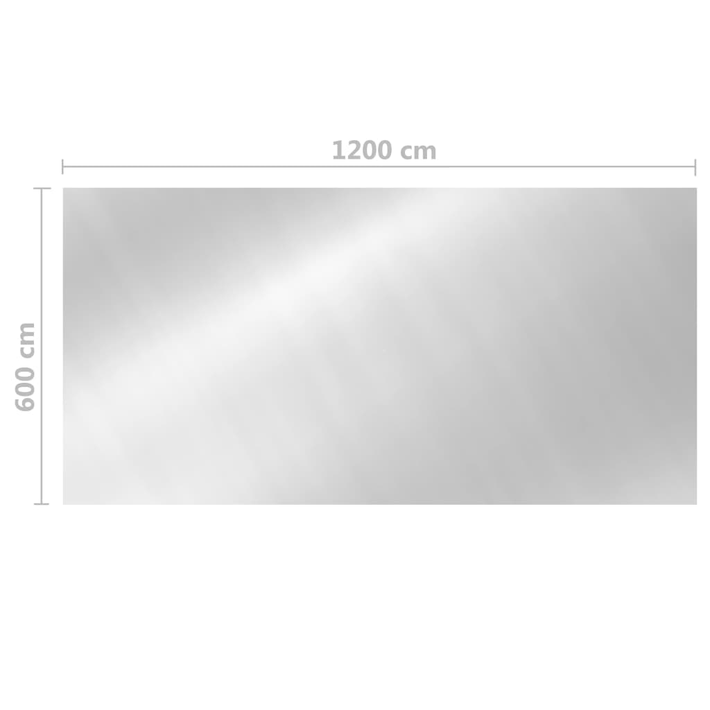vidaXL Zwembadhoes rechthoekig 1200x600 cm PE zilverkleurig