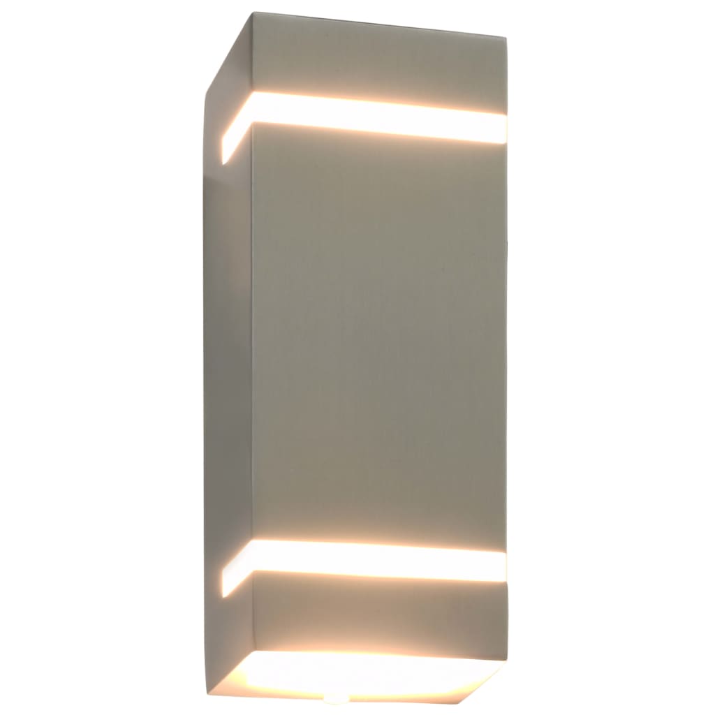 vidaXL Buitenwandlampen 2 st 35 W rechthoekig zilverkleurig