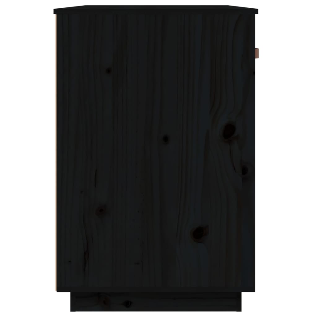 vidaXL Bureau 95x50x75 cm massief grenenhout zwart