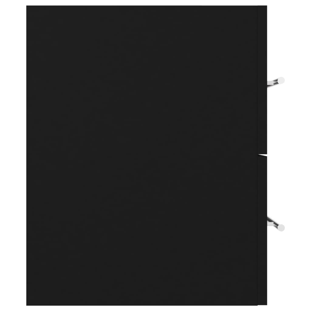vidaXL 2-delige Badkamermeubelset spaanplaat zwart