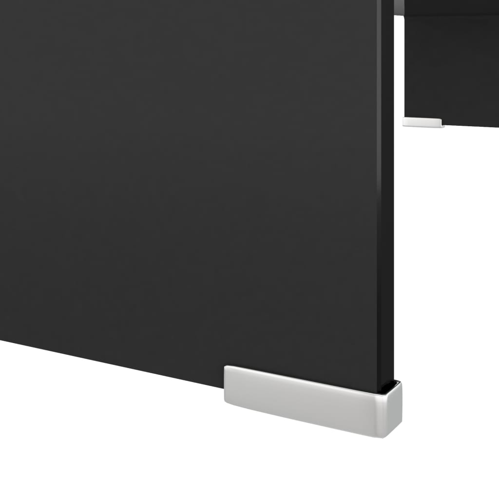 vidaXL Tv-meubel/monitorverhoger zwart 80x30x13 cm glas