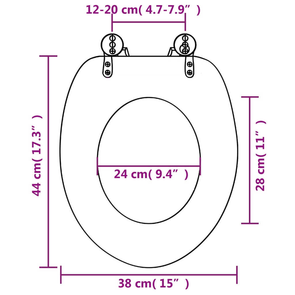 vidaXL Toiletbril met soft-close deksel diepzee MDF