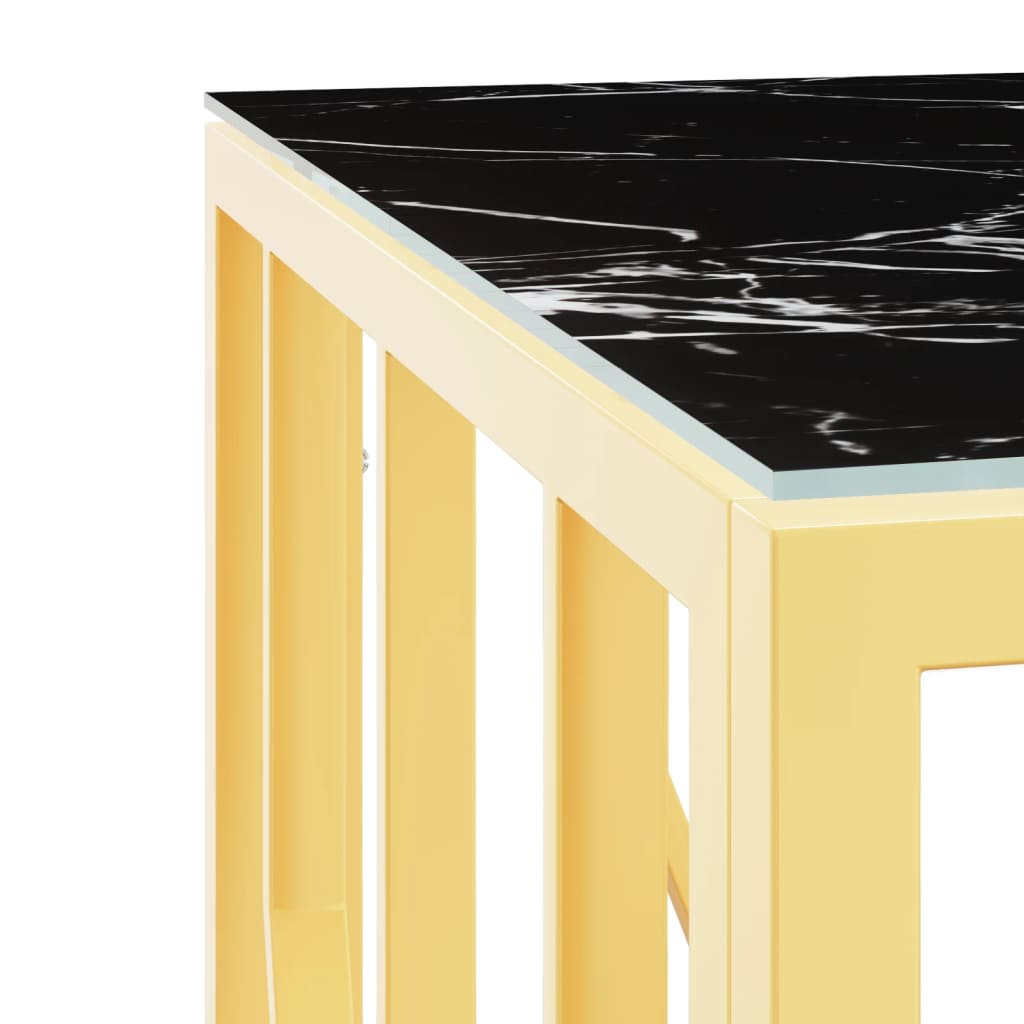 vidaXL Salontafel 50x50x50 cm roestvrij staal en glas goudkleurig