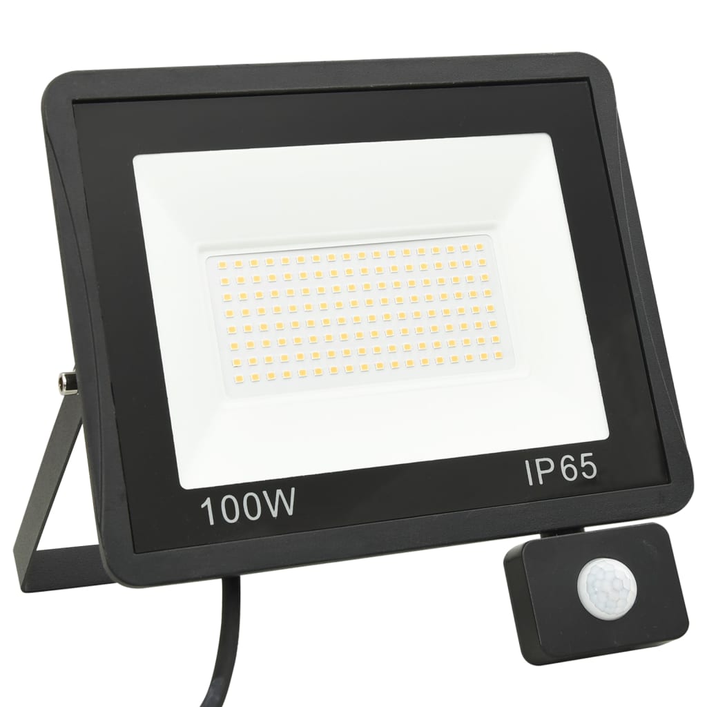 vidaXL Spotlight met sensor LED 100 W warmwit