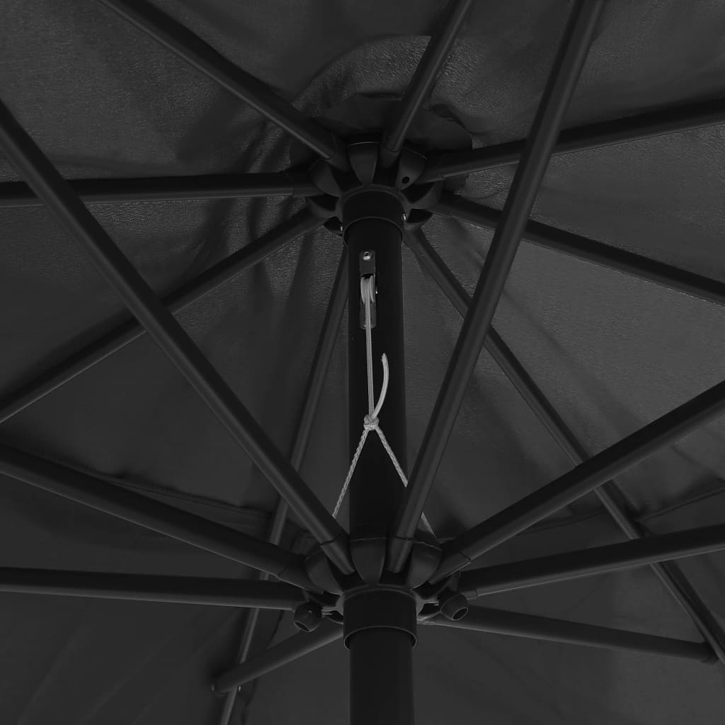 vidaXL Parasol met metalen paal 400 cm antraciet