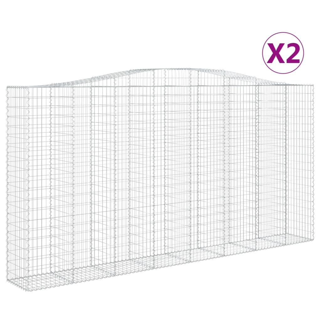 vidaXL Schanskorven 2 st gewelfd 400x50x200/220 cm ijzer