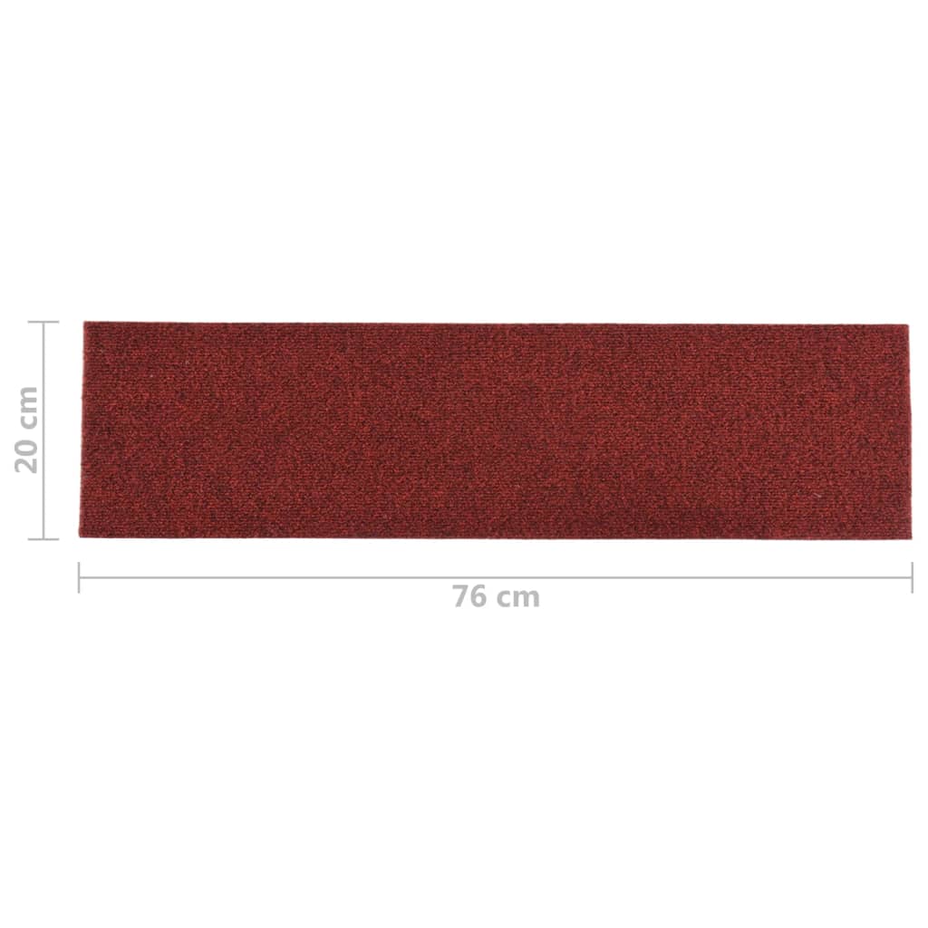 vidaXL 15 st Trapmatten zelfklevend rechthoekig 76x20 cm rood